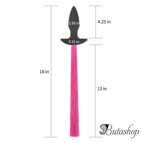 Silicone Anal Plug with Pony Tail - www.butashop.com