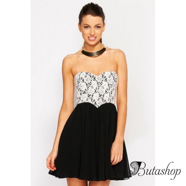 Сексапильное черно-белое платье - www.butashop.com
