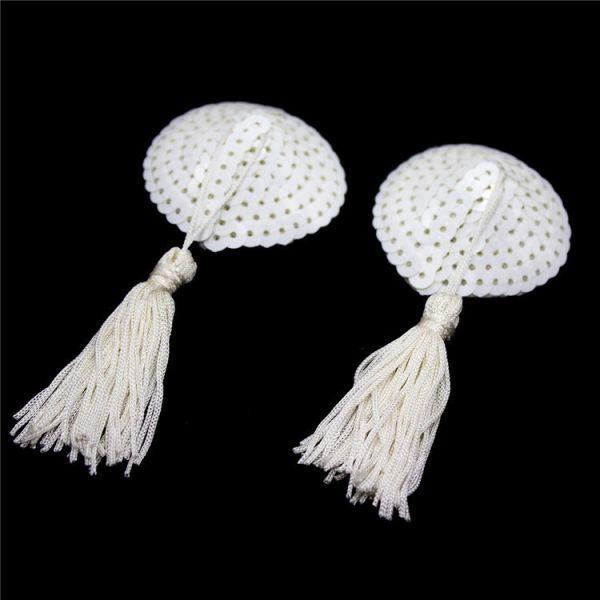 Стильные белые стикини с паетками - www.butashop.com