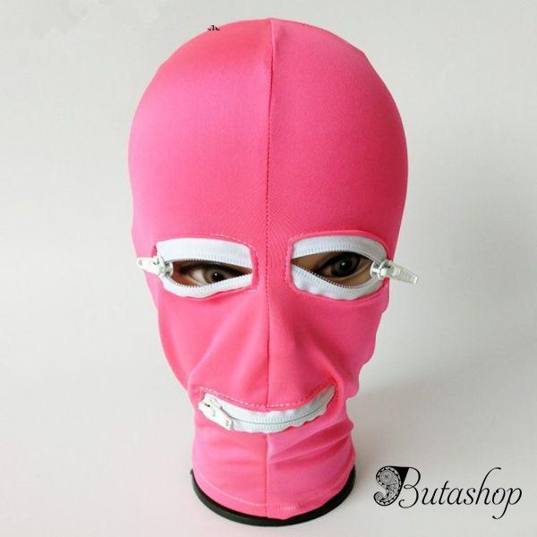 Розовая латексная маска с отверстием для рта и глаз - www.butashop.com