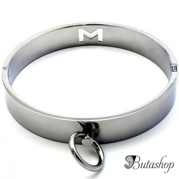 Белый мужской ошейник - www.butashop.com