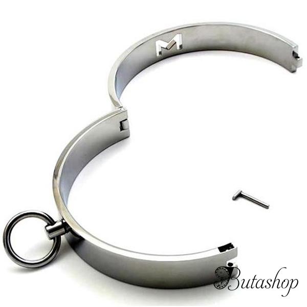 Белый мужской ошейник - www.butashop.com