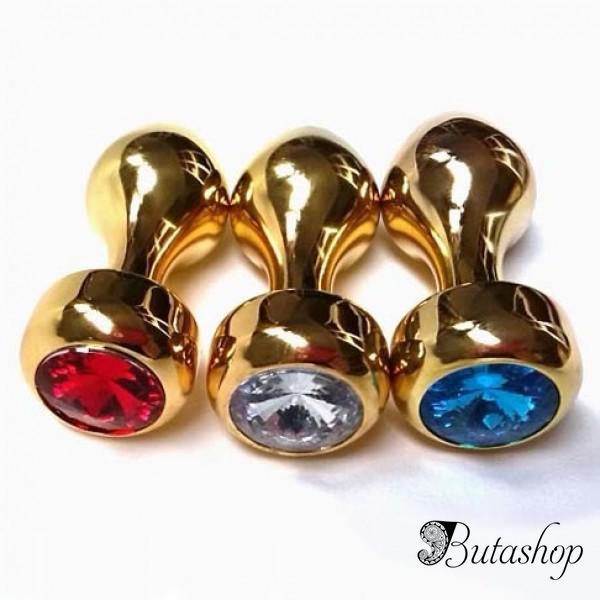 Золотая алюминиевая анальная пробка - www.butashop.com
