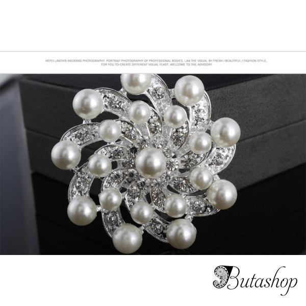 РАСПРОДАЖА! Брошь - Перламутровый цветок - www.butashop.com