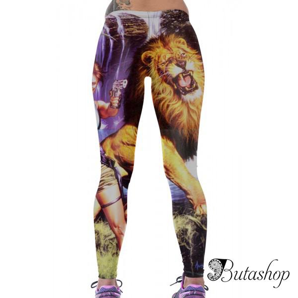 Спортивный леггинсы с принтом лева - www.butashop.com