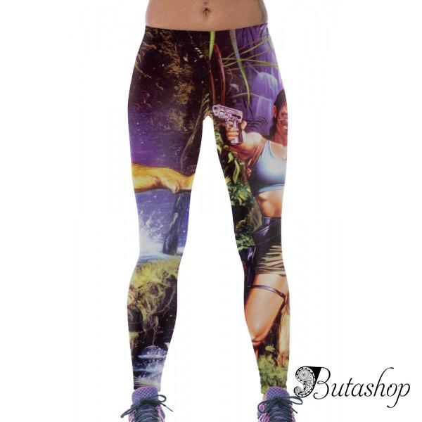 Спортивный леггинсы с принтом лева - www.butashop.com