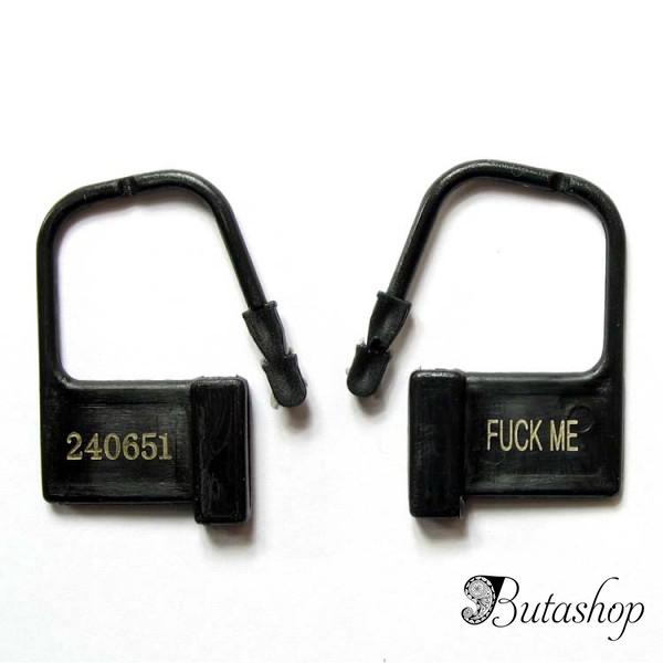 Замки пластиковые для поясов верности, черные с номерами FUCK ME, 10 штук - www.butashop.com