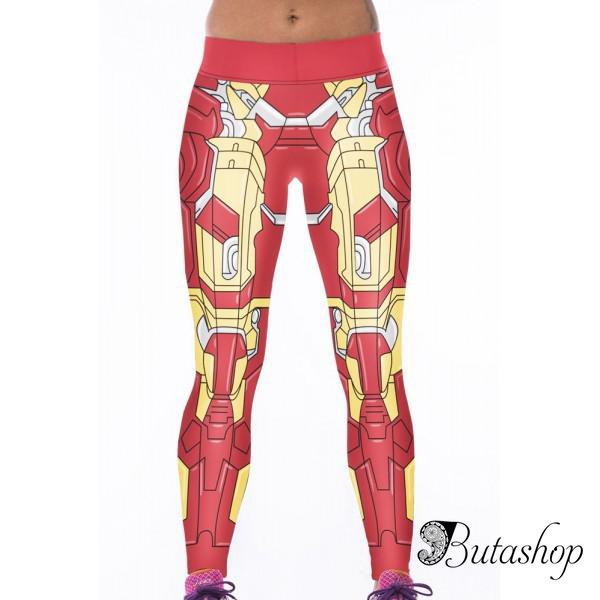 Красные леггинсы с массивным принтом - www.butashop.com