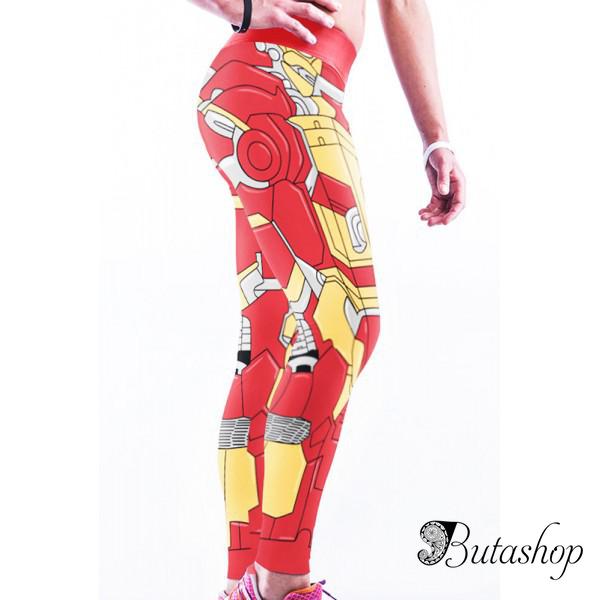Красные леггинсы с массивным принтом - www.butashop.com