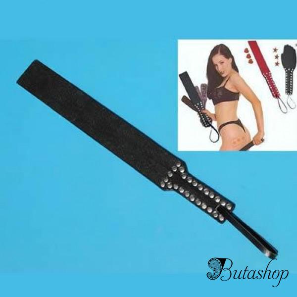 Черная кожаная шлепалка - www.butashop.com