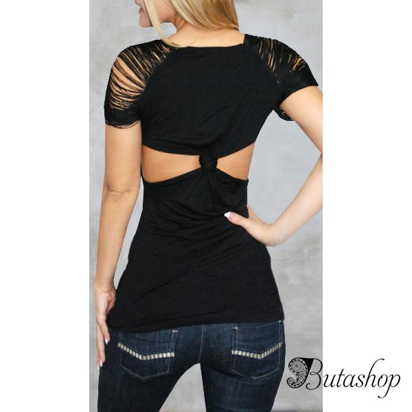 РАСПРОДАЖА! Черный женский топ - www.butashop.com