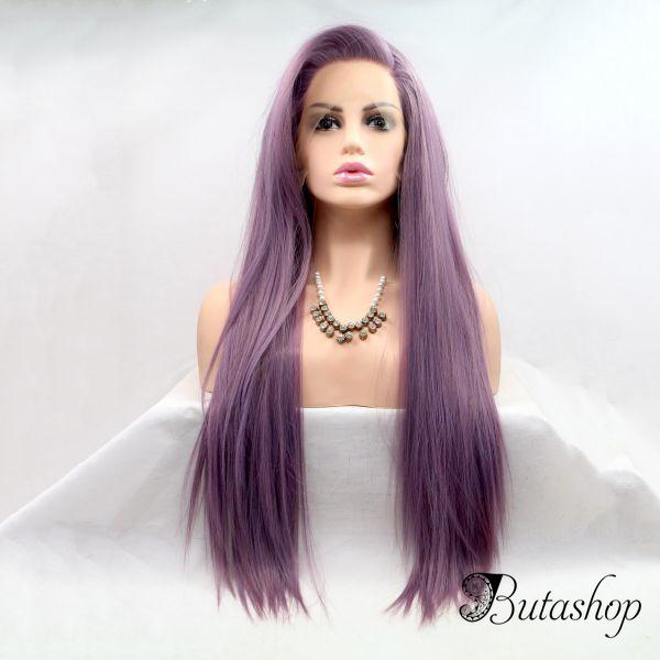 Длинный фиолетовый парик на сетке из термо волос - www.butashop.com