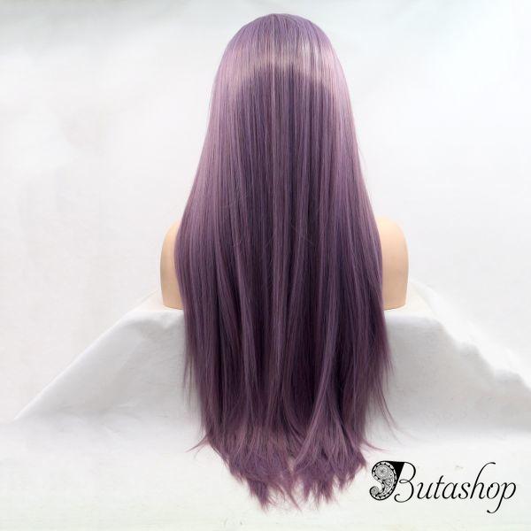Длинный фиолетовый парик на сетке из термо волос - www.butashop.com