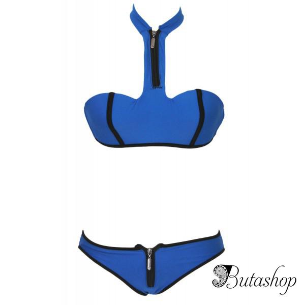Синий купальник с молниями - www.butashop.com