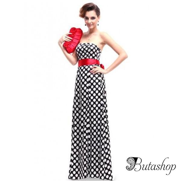 РАСПРОДАЖА! Платье в горошек с красным бантом - www.butashop.com