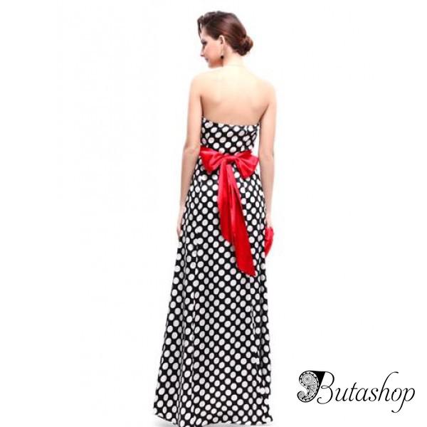 РАСПРОДАЖА! Платье в горошек с красным бантом - www.butashop.com