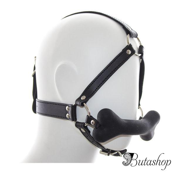 Черный кляп на ремнях с косточкой - www.butashop.com