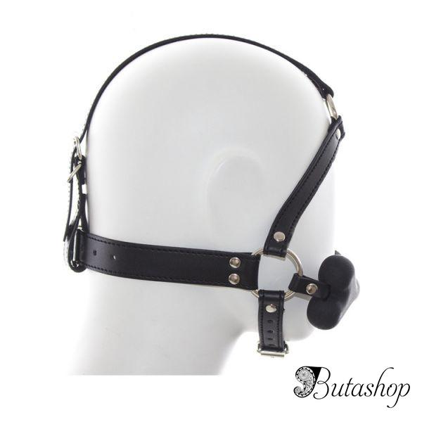 Черный кляп на ремнях с косточкой - www.butashop.com