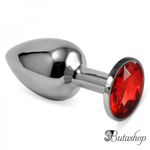 Гладкая анальная пробка с синим камнем Rosebud Classic S - www.butashop.com