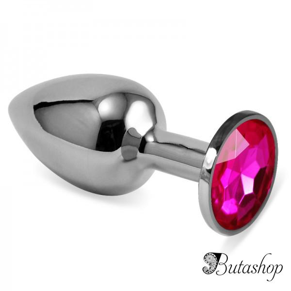 Гладкая анальная пробка с синим камнем Rosebud Classic S - www.butashop.com