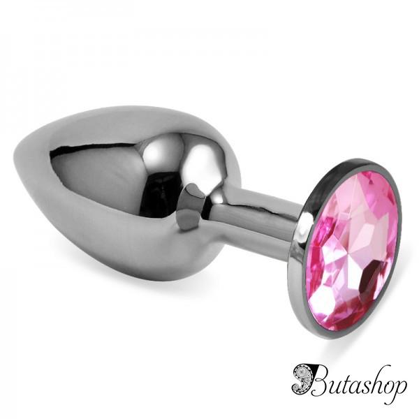 Гладкая анальная пробка с синим камнем Rosebud Classic S - www.butashop.com