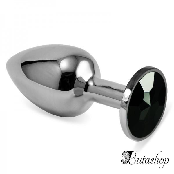 Гладкая анальная пробка с синим камнем Rosebud Classic S - www.butashop.com
