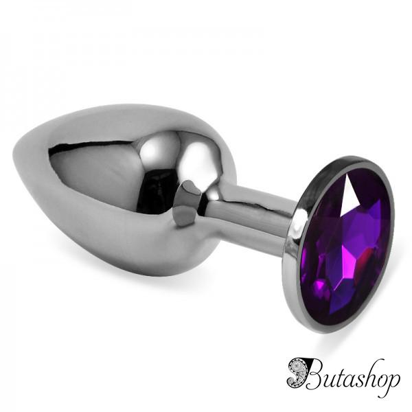 Гладкая анальная пробка с синим камнем Rosebud Classic S - www.butashop.com