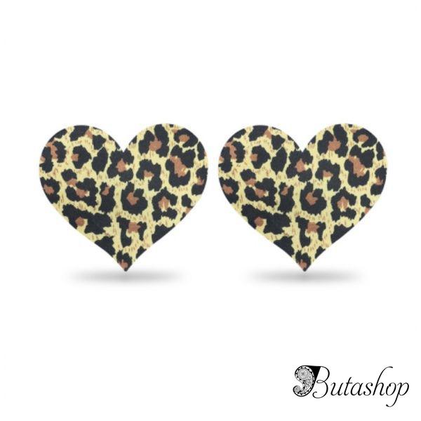 Леопардовые стикини сердечко и цветочек (2 пары) - www.butashop.com