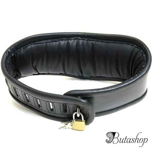 Уникальный кожаный мягкий ошейник - www.butashop.com