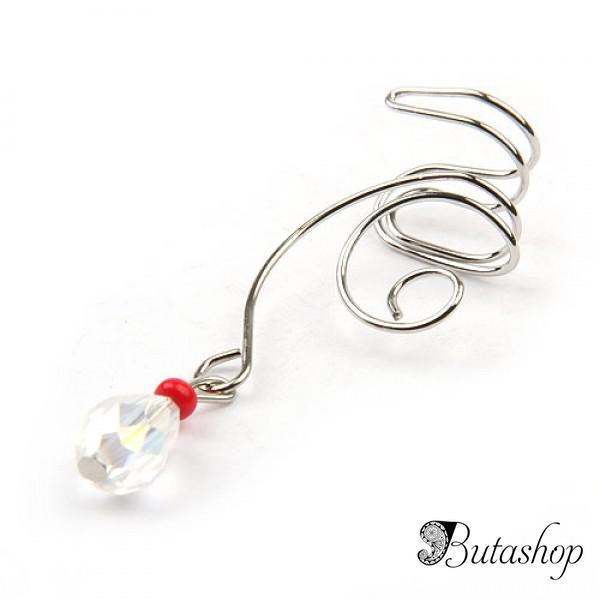 РАСПРОДАЖА! Серьга-клипса с кулоном - www.butashop.com