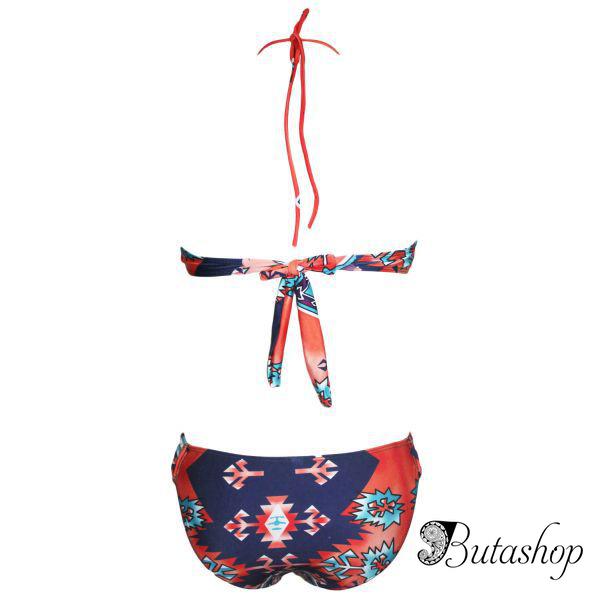 Раздельный купальник яркой расцветки с бахромой - www.butashop.com