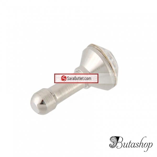 РАСПРОДАЖА! Crystal Decorated Dustproof Cover for iPhone 4/4S 3.5 mm Jack (White) - www.butashop.com
