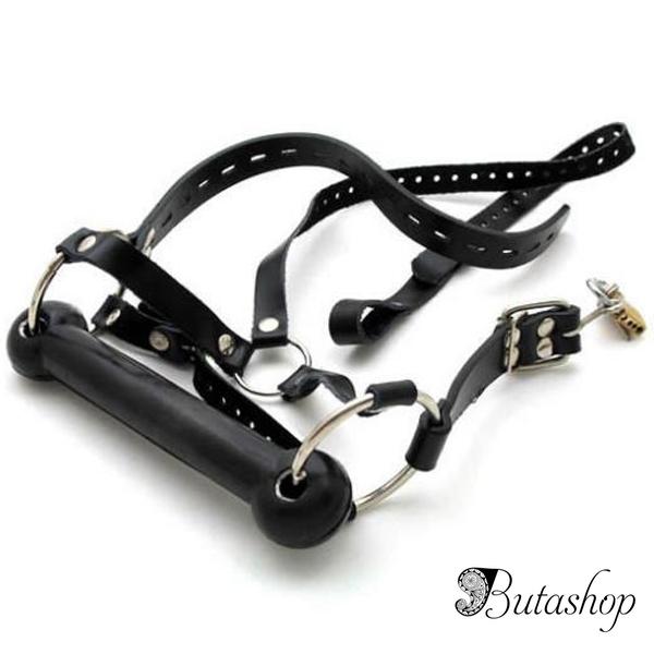 Черный кожаный намордник - www.butashop.com