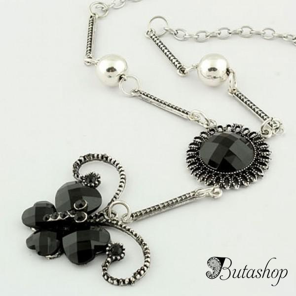 РАСПРОДАЖА! Серебристое ожерелье с бабочкой - www.butashop.com
