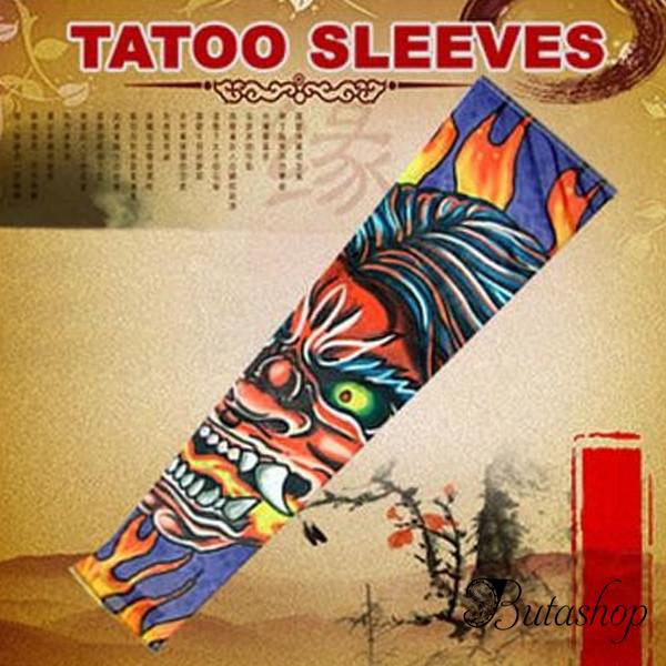 Рукава татуировки принт fire devil, 2 шт - www.butashop.com
