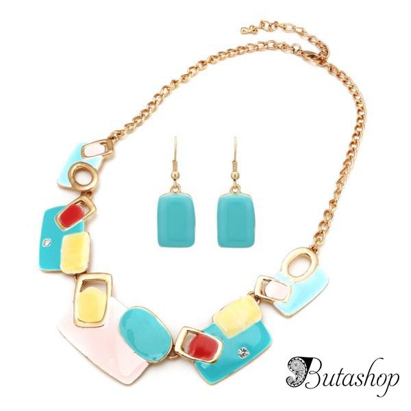 РАСПРОДАЖА! Ожерелье и серьги с разноцветными камнями - www.butashop.com
