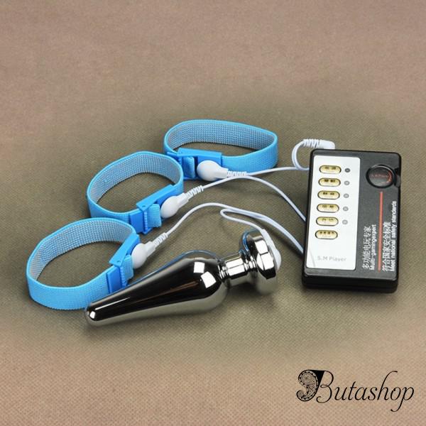 Электро-секс c анальным штекером +3 кольца пенис, L - www.butashop.com