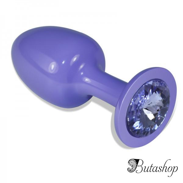 Фиолетовая гладкая анальная пробка Rosebud Purple в подарочной упаковке - www.butashop.com