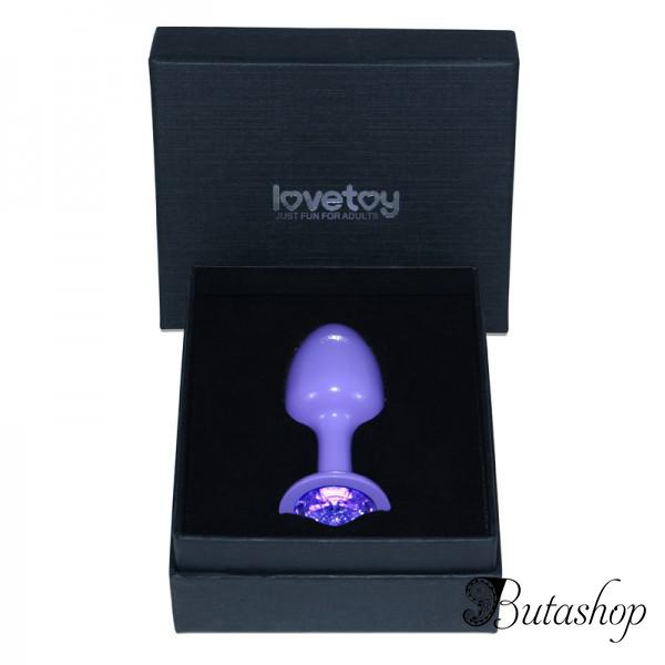Фиолетовая гладкая анальная пробка Rosebud Purple в подарочной упаковке - www.butashop.com
