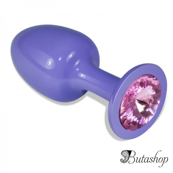 Фиолетовая гладкая анальная пробка Rosebud Purple в подарочной упаковке - www.butashop.com