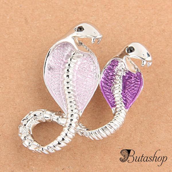 РАСПРОДАЖА! Брошь - Двухглавая змея с камнями - www.butashop.com