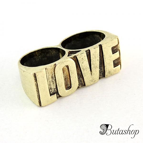 РАСПРОДАЖА! Кольцо на два пальца ЛАВ - www.butashop.com