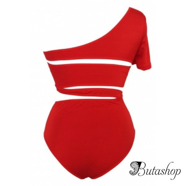 Красный купальник с прорезями Монокини - www.butashop.com