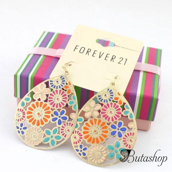 РАСПРОДАЖА! Яркие серьги с цветочным орнаментом - www.butashop.com