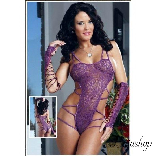 Ажурное боди с перчатками - www.butashop.com