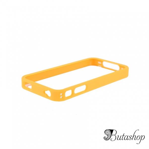 РАСПРОДАЖА! Protective Plastic Side Border Frame with Transparent Back Skin Shell for Iphone 4G (Orange) - www.butashop.com