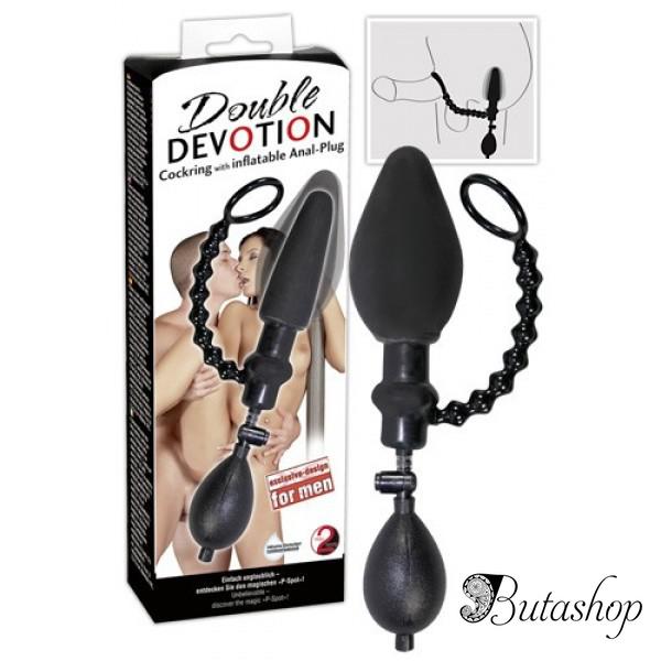распродажа! анальная втулка с грушей и колечком для пениса double devotion - www.butashop.com