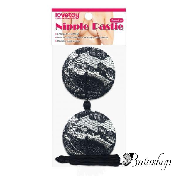 Черные кружевные стикини с кисточками - www.butashop.com