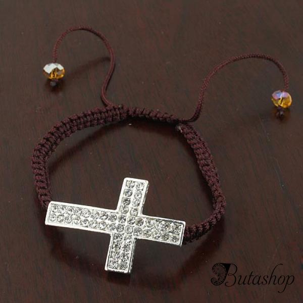 РАСПРОДАЖА! Плетеный браслет с крестиком - www.butashop.com