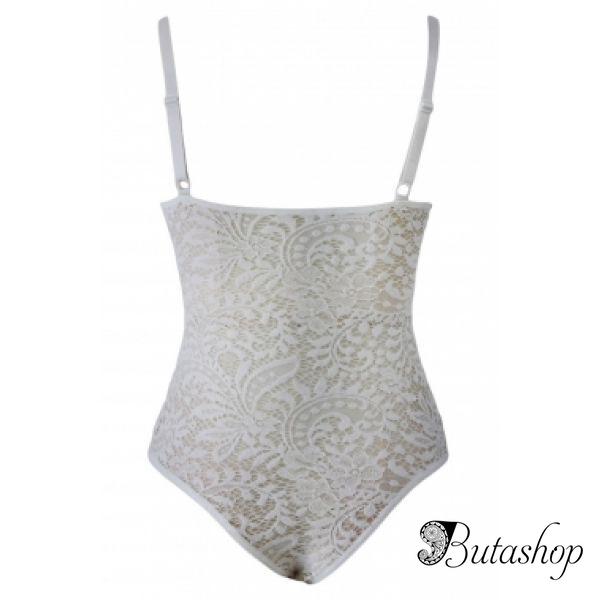 Кружевной белый тедди из нежного кружева - www.butashop.com